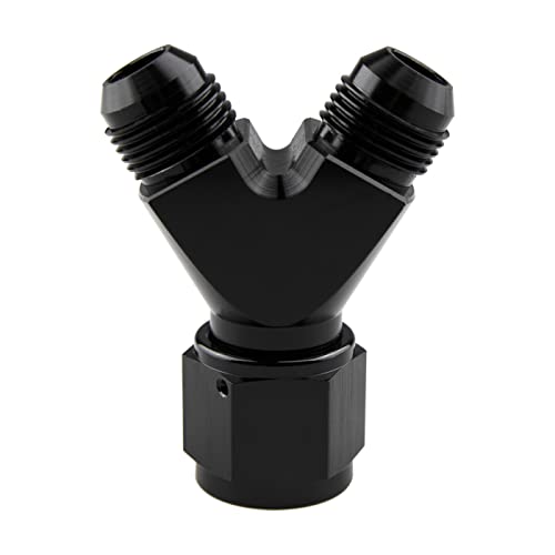KRD PERFORMANCE Encaixes em T de alumínio Y Block -10 AN fêmea giratória para 2 x -10 AN macho conec