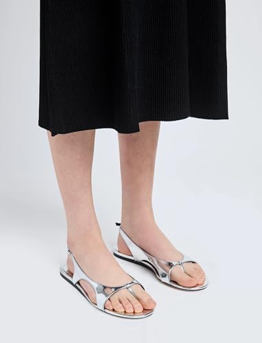 Flip Flop Flat Sandals for Women Thong Sandals Comfortable Dressy Summer Open Round Toe Coutout Flat Shoes2