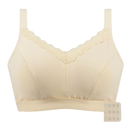 Mastectomía sujetadores con bolsillos para el apoyo de prótesis sujetador deportivo inalámbrico post-cirugía gimnasio yoga ropa interior todos los días superior, beige, 95A