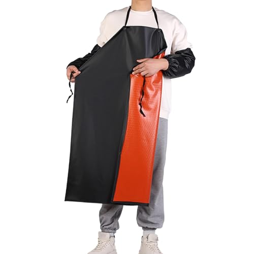 Colcolo Delantal de trabajo Delantal de laboratorio Delantal industrial fácil de usar a prueba de aceite Delantal impermeable para hombres Cerámica Mujeres, Espesor medio