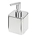 mDesign Compact Square Metal Soap Dispenser for Bathroom/Kitchen - Liquid Soap Pump Bottle for Countertop - Holds Hand Soap, Dish Soap, Lotion, Essential Oil - Unity Collection - Chrome