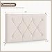 KOMFOTT Wall-Mounted Headboard for Twin Size Bed, Linen Fabric Upholstered Headboard with Adjustable Height, Modern Button-Tufted Padded Headboard for Bedroom, Wall-Mounted Kits Included (Beige,1)