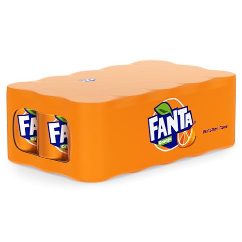 FANTA Orange, Carbonated Soft Drink, Can 150ml, Pack of 15