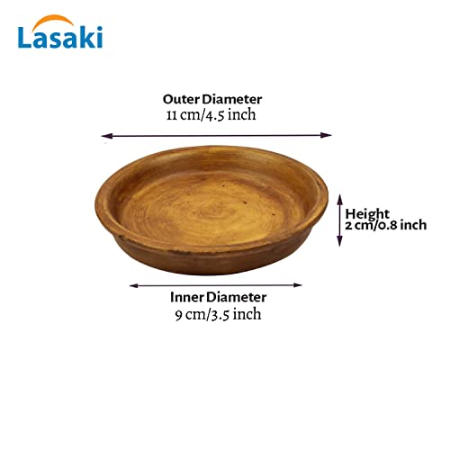 Image of Lasaki Round Ceramic Trays (Plates Saucers) for Pots, planters, Flower, Succulent(Set of 2,Antique 1,3.5 inch) R3.5(Plants not Included)