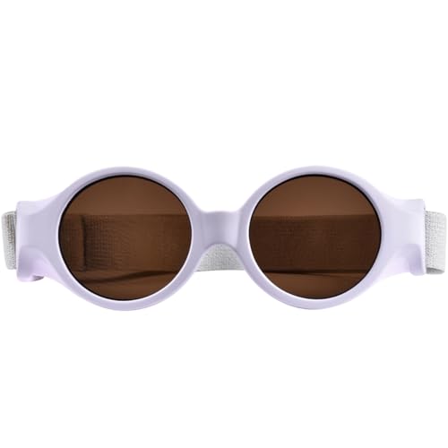 BÉABA, Gafas de Sol para Bebé 0-9 Meses, Protección 100% UV - CAT 4, Protección Lateral, Confort Óptimo, Banda Elástica Ajustable, Colección Glee, Rosa