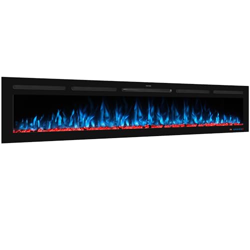 50 in Smart Electric Fireplaces Inserts, Remote & Touch Screen & APP Control, Recessed & Wall-Mounted Fireplace Heater with Thermostat,Multi-Color Flames