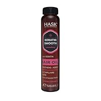 HASK Keratin Smoothing Shine Oil Vial for all hair types, colour safe, gluten-free, sulfate-free, paraben-free - 1 18mL Vial