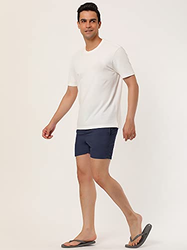 Lars Amadeus Men's Summer Solid Color Mesh Lining Contrasting Drawstring Beach Swim Shorts4