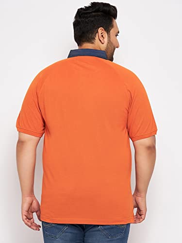Image of Club York Men Cotton Blend Half Sleeve Polo Neck Solid Plus Size T-Shirts