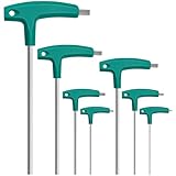 Yonality Juego de Destornilladores con mango en T 7 piezas, Juego de Llaves Allen Métrica, acero al cromo vanadio, con Mango ergonómico, para Reparación de Bricolaje, Bicicletas y Automáticas