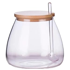 Sugar Bowl with Lid and Serving Spoon 17oz Cups Sugar Dispenser sugar Container Glass Jar