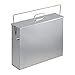 Relaxdays Secchio per Cenere Camino & Barbecue, Contenitore Rettangolare da 15 L con Coperchio, Acciaio Zincato, Argento, 100%, 1 pz