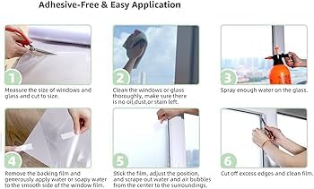Image of Window Privacy Sheet for Glass Covering with Frosted Blur Texture | Self Adhesive-Uv Protection /Sun Heat Control || (18 x 72 Inch, Frost Color)