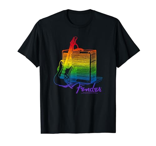 Fender Pride Rainbow Sketch Guitar Camiseta