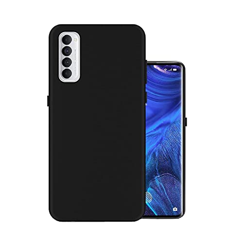 Image of Mobile Back Cover Case for Oppo Reno4 Pro (Silicone Case|CameraProtection|Black SC1510)