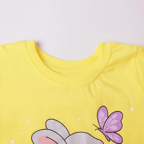 Image of HILEELANG Girls Cotton Short Set Summer 2 Piece Outfit T Shirt Shorts | 100% Cotton, Soft Breathable Fabric, 2 Piece Outfit Set, Elastic Waist, Summer Comfort for Toddler Little Girls