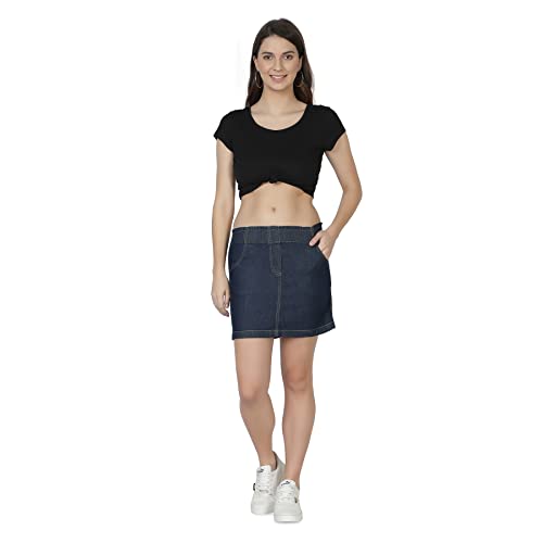 Image of NUEVOSDAMAS Women Light Blue Denim Mini Skirt