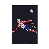 Antoine Griezmann Poster Fußball Kunst Leinwand Wandkunst Dekor Druck Bild Gemälde für Wohnzimmer Schlafzimmer Dekoration ungerahmt: 30 × 45 cm