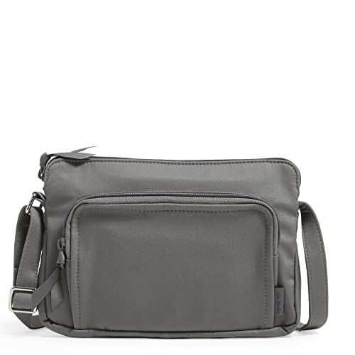 Vera Bradley Women's Cotton Little Hipster Crossbody Purse With RFID Protection, Galaxy Gray - Recycled Cotton, One Size