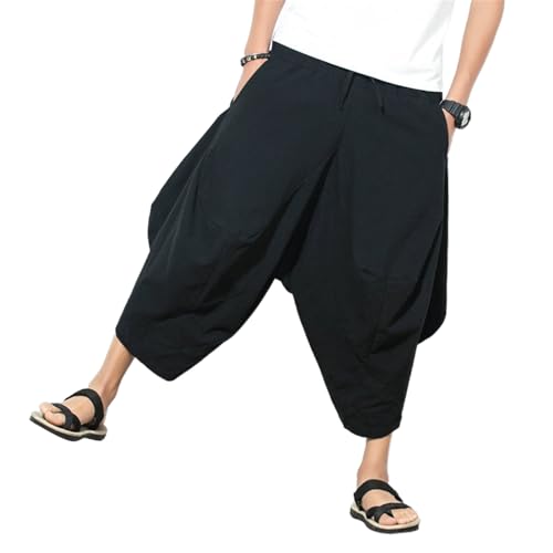 Pantalon coton lin homme style chinois de qualité supérieure