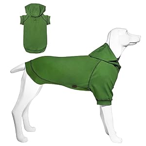 Kickred Basic Dog Hoodie Sweatshirts Pet Clothes Hoodies Sweater with Hat and Leash Hole Soft Cotton Outfit Coat for Small Medium Large Dogs