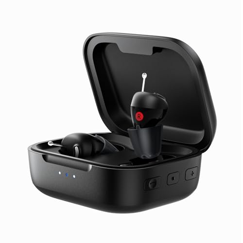 Cearvol Nano OTC Hearing Aids for Seniors & Adults with Hearing Loss - Easy Case Control, Whistle-Free, Comfortable, Hygiene Light Clean, Discreet Design (Midnight)