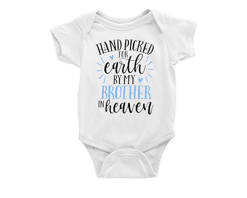Hand Picked For Earth By My Brother In Heaven Newborn Religious In Loving Memory New Baby Gift Handpicked Memorial Rainbow Baby Bodysuit or Shirt