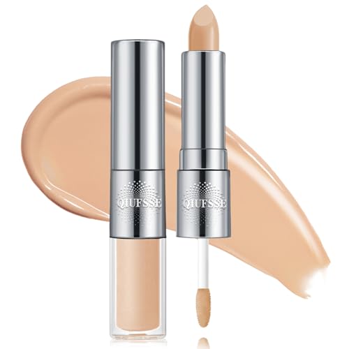 QIUFSSE Under Eye Corrector for Dark Circles and Wrinkles,Double-ended Cream Concealer Stick &...