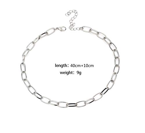 Cathercing Women Choker Necklace Chain Thin Link Necklace For Women Trendy Jewelry Necklaces Chains Punk (Silver) #TOP3