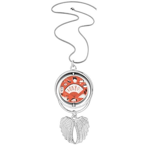 Pendentif japonais Tokyo ailes d'ange en argent pour collier