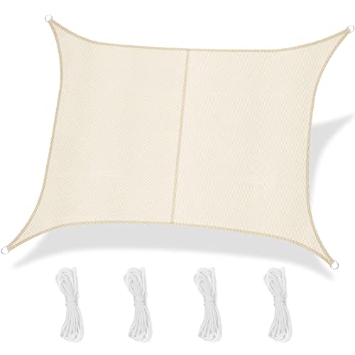 PROPFE Markisenvordach, UV-Blocker, Gartenterrassen-Sonnensegel, beige, wasserdichtes Sonnensegel, beige, 3 x 3 m, Sonnenschutz-Sonnensegel