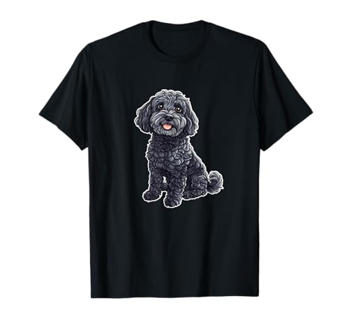 Cute Cartoon Illustration Black Cockapoo Lover Camiseta