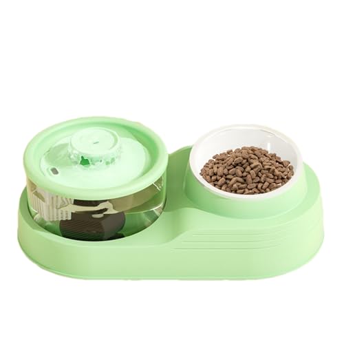 Distributeur de nourriture pour chat protégeant les cervicales avec fontaine silencieuse