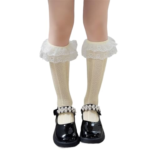 Sock,Loose Socks Lace Calf Socks Bowknot High Boot Socks Leg Long Knee Stockings Breathable Children Socks