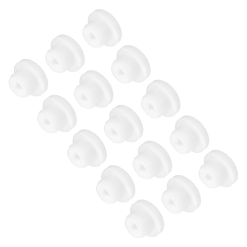 Image of MECCANIXITY 15pcs T-Shaped Silicone Plugs 16mm 5 /8 Inch Dia Snap in Plug Hole Seal Cover Round Rubber Stopper for Kitchen Rubber Bulkheads Waterproof Sealing Plugs White