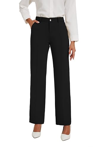 Womens Dress Pants Stretchy Business Casual Work Pants Straight Leg Slacks for Office4