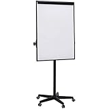 Amazon Basics Mobile Whiteboard, Dry Erase Board and Easel Stand, 73 x 26 x 32 Inches, 1 Leg, Black