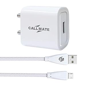 CALLMATE LC010 2.4 Amp Universal Adapter Worldwide Travel Adapter with Built in 1 USB Charger Ports with Micro USB Cable