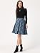 Allegra K Women's Plaids Vintage Tartan Elastic Waist Knee Length A-Line Skirt Large Grey Blue