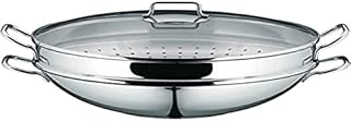WMF Wok-Set 2-Pieces Macao Uncoated Ø 36 cm Party Pouring Rim Stainless Steel Handle Cromargan® Stainless Steel Suitable for Induction Dishwasher-Safe