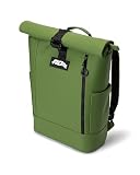 AO Coolers Nomad Backpack Cooler, Waterproof Roll-Top, Insulated, Hunter Green, 12-Can