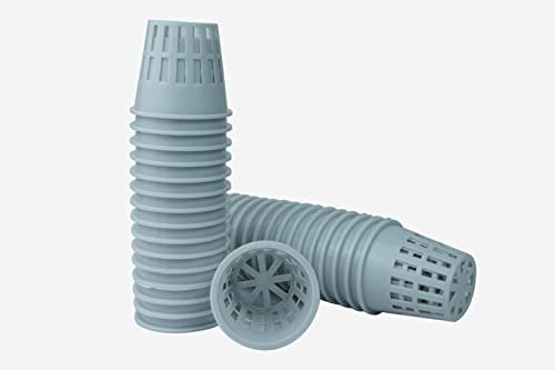 InHydro Netcups for Hydroponics or Aeroponics - 2 inch, Pack of 50, FDA Approved UV Treated 100% Vergin HDPE Net Cups (Gray, HDPE)