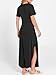 Prinbara Womens Summer Maxi Dress Casual Short Sleeve Tie Waist Split Long Tshirt Dresses 2026 Spring Vacation Cruise Clothes Black Medium