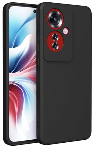 Image of BlazeTech for [ Oppo F25 Pro 5G ] Liquid Silicone Back Case Cover Flexible |Inner Lining| with Camera Protection Back Cover for [ Oppo F25 Pro 5G ] - Black