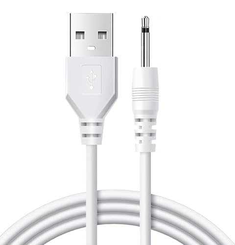 AYMBH USB DC Charging Cable 2.5mm, 102cm Fast Charging Replacement Cord, Durable Power Cable for Multiple Devices, USB 2.0 to DC 5V Connector, Portable 40-Inch Charger, White