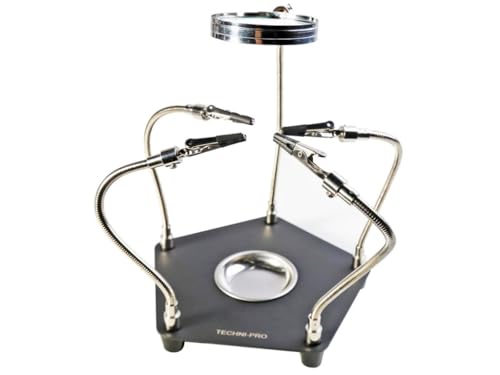 Techni-Pro TNP100193EA - Circuit Board Holder w/Magnifying Glass, Flexible Arm (Black)