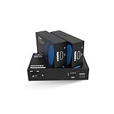 OREI 1X2 HDMI Extender Splitter Over Single CAT6/7 Cable Uncompressed 1080P with EDID - Up to 132 Ft - Loop Out - Low Latency - 1 Input 2 Output 2 Channel Transmission