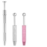 Juego de 3 herramientas para perforar bolas, de acero inoxidable, con parte trasera plana, aplicador de aretes de 2 tamaños, herramienta de agarre de joyas para oreja, nariz, labio, joyería para