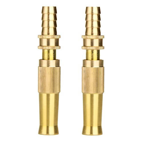 2 Pack Garden Brass Spray Gun Nozzle High Pressure Water Hose Nozzle Heavy Duty Water Spray Gun Adjustable Sprayer Hose Ends for for Car or Garden