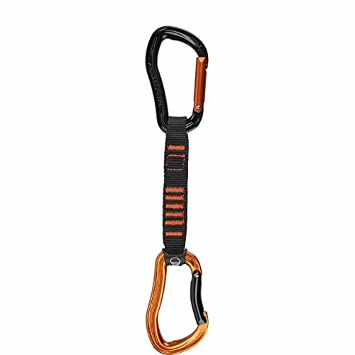 Wild Country Electron Rock Climbing Quickdraw - Durable Quickdraw with Lightweight Aluminum Carabiners - Orange/Black - 6 x 12 cm